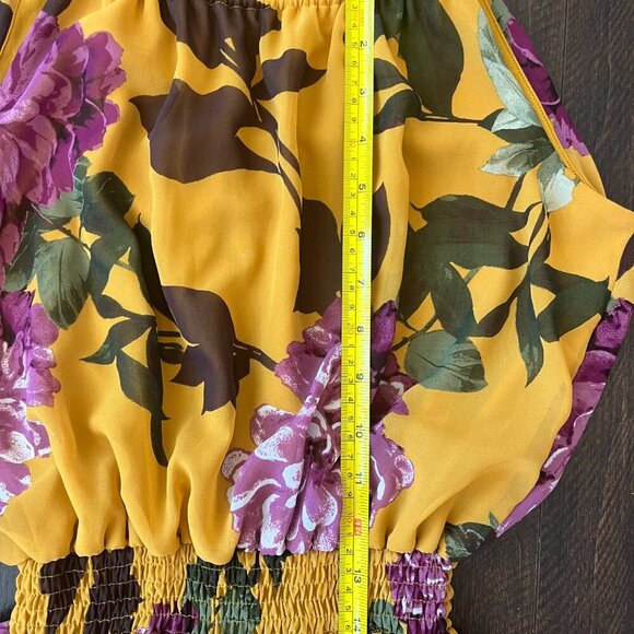 Sweet Storm Yellow Wide Leg Romper Size Large - Picture 5 of 6